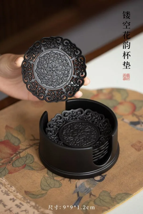 Tea Cup Coaster Set - 镂空花韵杯垫