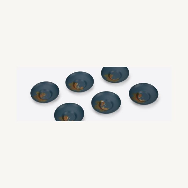 Iron Finish Lacquer Tea Cup Coaster Set - Dark Green Iron Finish Lacquer Tea Cup Coaster Set - Dark Green