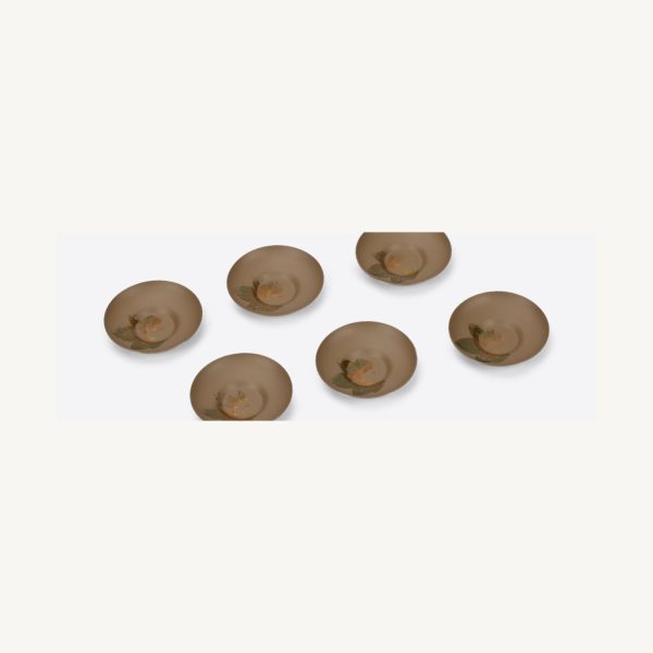 Iron Finish Lacquer Tea Cup Coaster Set - Light Brown Iron Finish Lacquer Tea Cup Coaster Set - Light Brown