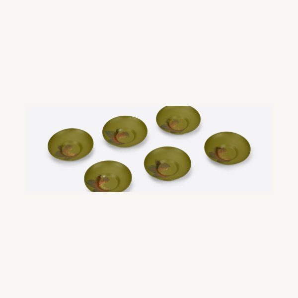 Iron Finish Lacquer Tea Cup Coaster Set - Light Green Iron Finish Lacquer Tea Cup Coaster Set - Light Green