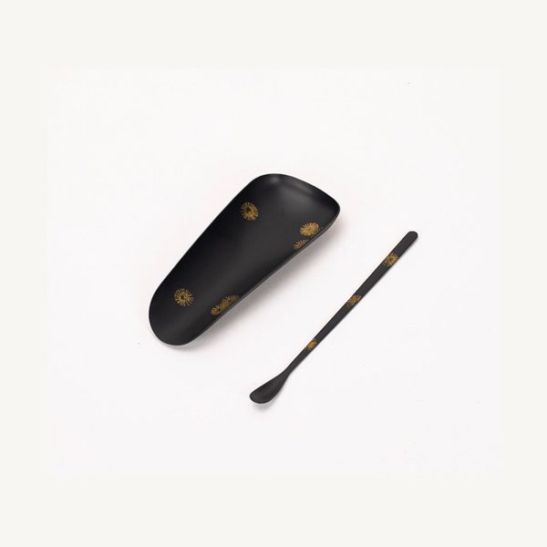 Iron Finish Lacquer Chinese Tea Scoop for Chinese Tea Rituals - Black Iron Finish Lacquer Chinese Tea Scoop for Chinese Tea Rituals - Black
