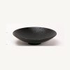 Red Crocodile Texture Lacquer Round Fruit Tray - Black