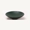 Red Crocodile Texture Lacquer Round Fruit Tray - Green