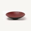 Red Crocodile Texture Lacquer Round Fruit Tray - Red
