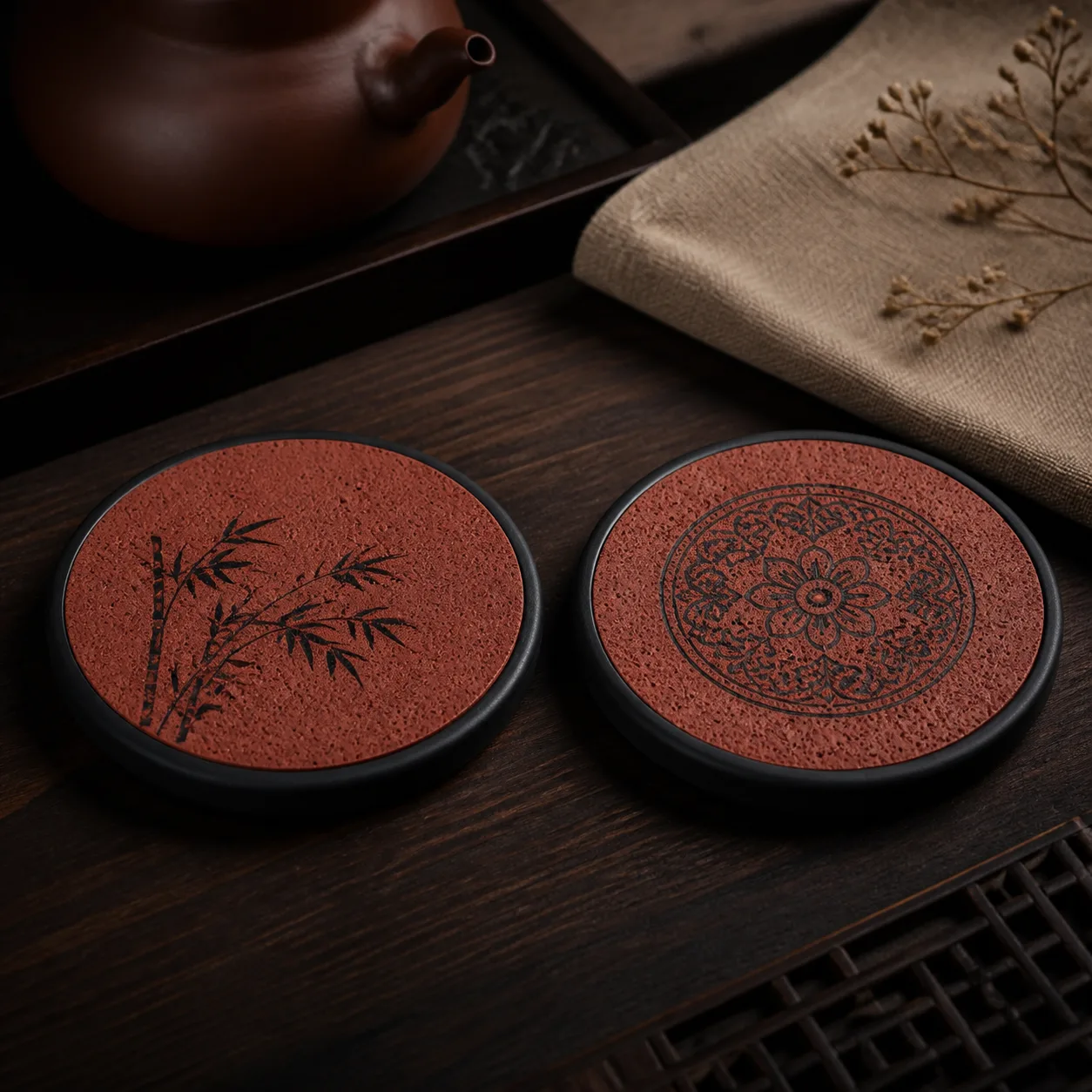 Red Minnan Brick Gongfu Teapot Rest for Chinese Tea Rituals