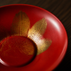 Gold Accent Leaf Lacquer Tea Cup Coaster Set