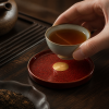 Woven Rattan Tea Cup Coaster Set for Chinese Tea Rituals