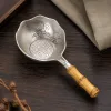 Silver Accent Plum Blossom Bamboo Chinese Tea Strainer