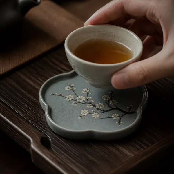 Plum Blossom Tea Cup Coaster Set for Chinese Tea Rituals