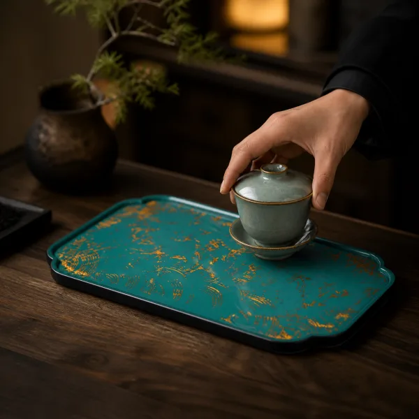 Lacquer Gongfu Dry Tea Tray for Chinese Tea Rituals