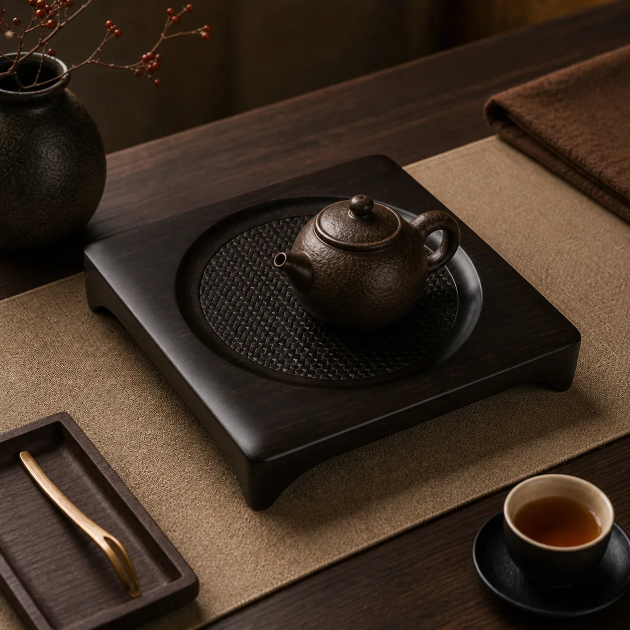 Gongfu Dry Tea Tray for Chinese Tea Rituals