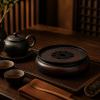 Iron Finish Lacquer Tea Waste Bowl for Chinese Tea Rituals