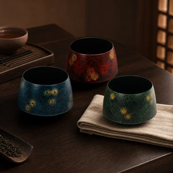 Lacquer Tea Waste Bowl - 漆器建水非花紫 Lacquer Tea Waste Bowl - 漆器建水非花紫