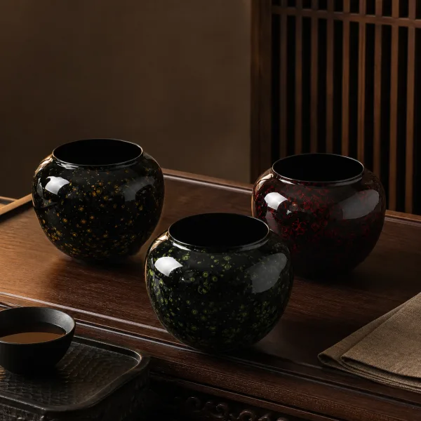 Lacquer Tea Waste Bowl - 漆器建水虚谷 Lacquer Tea Waste Bowl - 漆器建水虚谷