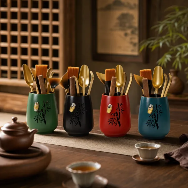 Chinese Tea Utensil Set - 老铁漆器茶道鸣夏 Chinese Tea Utensil Set - 老铁漆器茶道鸣夏