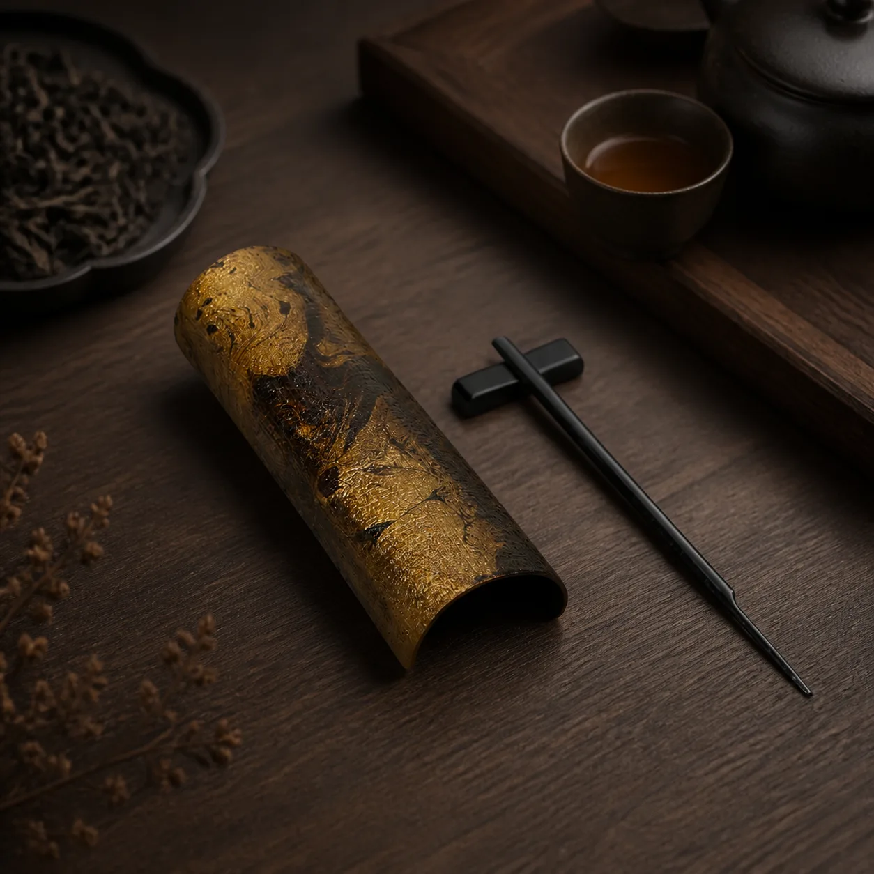 Lacquer Chinese Tea Scoop for Chinese Tea Rituals