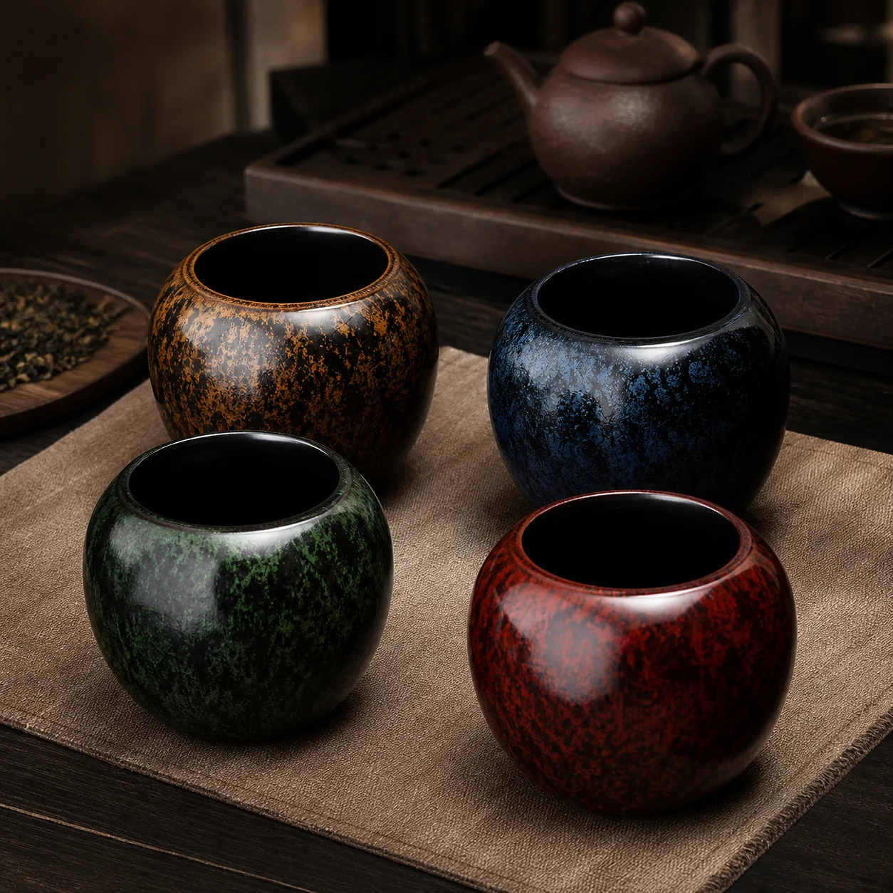 Lacquer Tea Waste Bowl for Chinese Tea Rituals 2