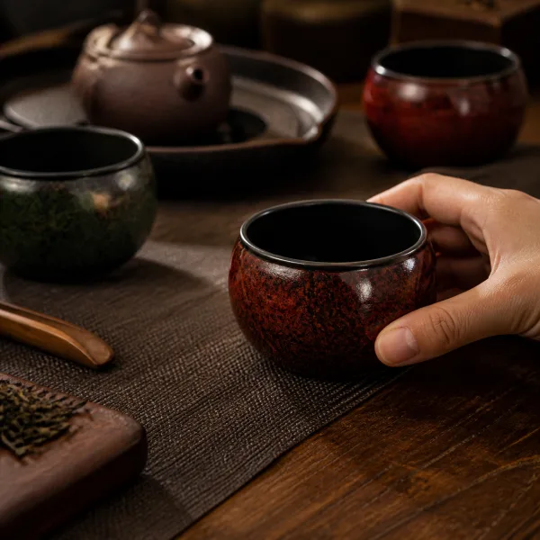 Lacquer Tea Waste Bowl for Chinese Tea Rituals 2