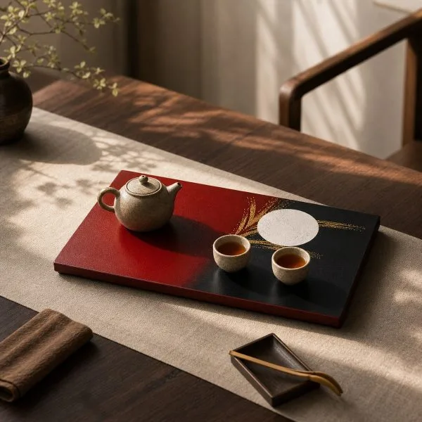 Mountain Lacquer Teapot Rest for Chinese Tea Rituals