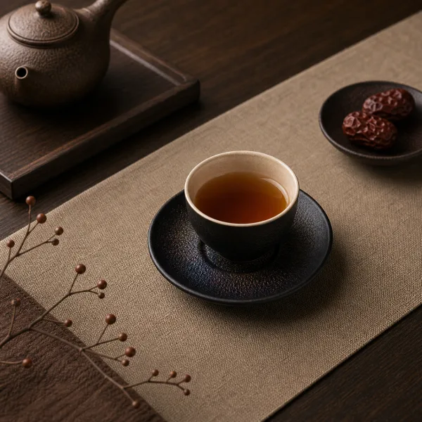 Cicada Wing Iron Finish Lacquer Tea Cup Coaster Set 2