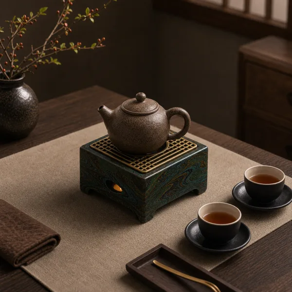 Black Walnut Tea Warmer for Chinese Tea Rituals 3