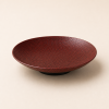 Red Crocodile Texture Lacquer Round Fruit Tray